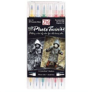 Photo coloring Markers Beginner Set of 6 Flexible Safe Acid Free